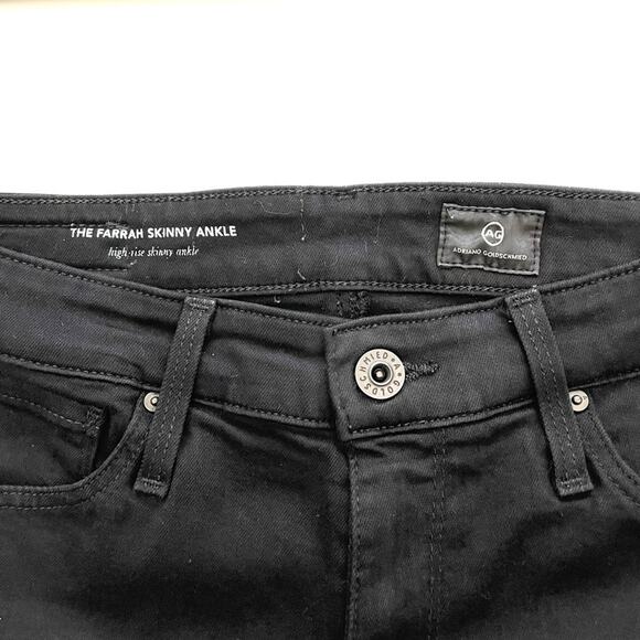 AG The Farrah High Waist Ankle Skinny Jeans Black - Picture 4 of 14